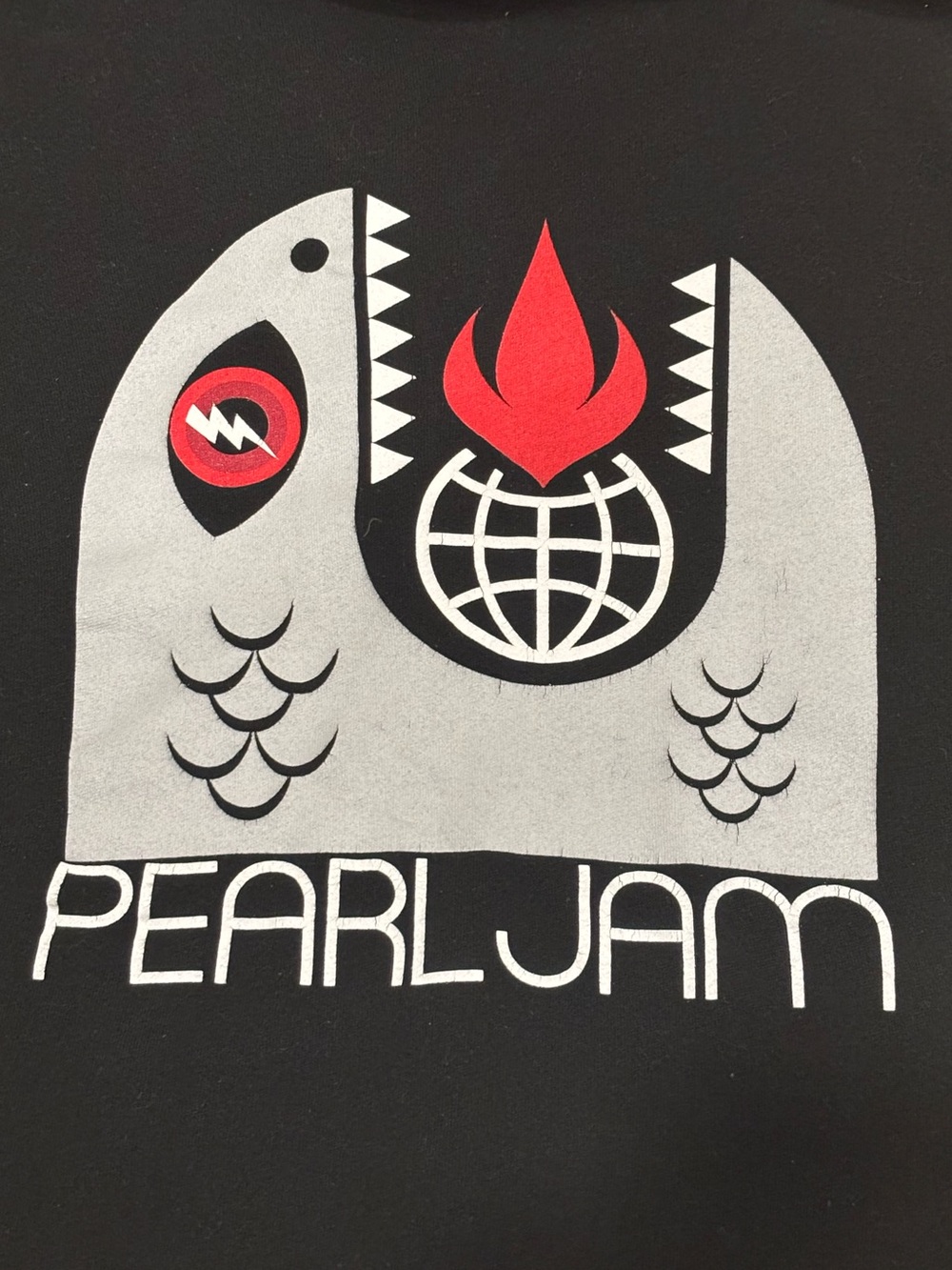 PEARL JAM | Men's Black Lightning Bolt Tour Hooded Sweatshirt M